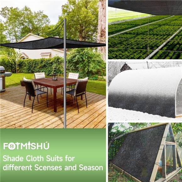 70% Shade Cloth 6.5ftx10ft Anti-Aging Sun Mesh UV Resistant Net, Sunblock Garden - Picture 5 of 8